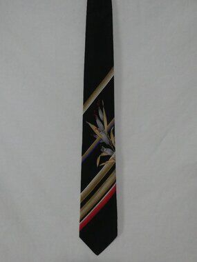 Vintage LEONARD PARIS Made In Italy Silk Tie Floral Diagonal Stripe Luxury